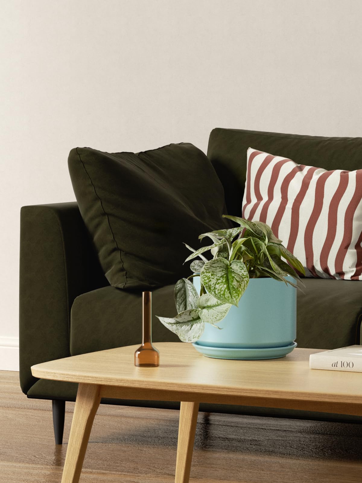 LE TAUCI 4.3-inch ceramic pot perfect for succulents with drainage and a neat look.