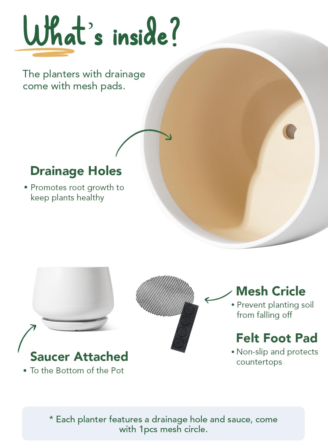 LE TAUCI planter with integrated drainage tray aids tidy watering.