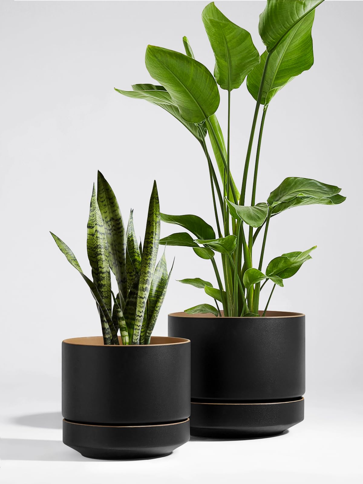 LE TAUCI ceramic planter includes a mesh pad to prevent soil loss.