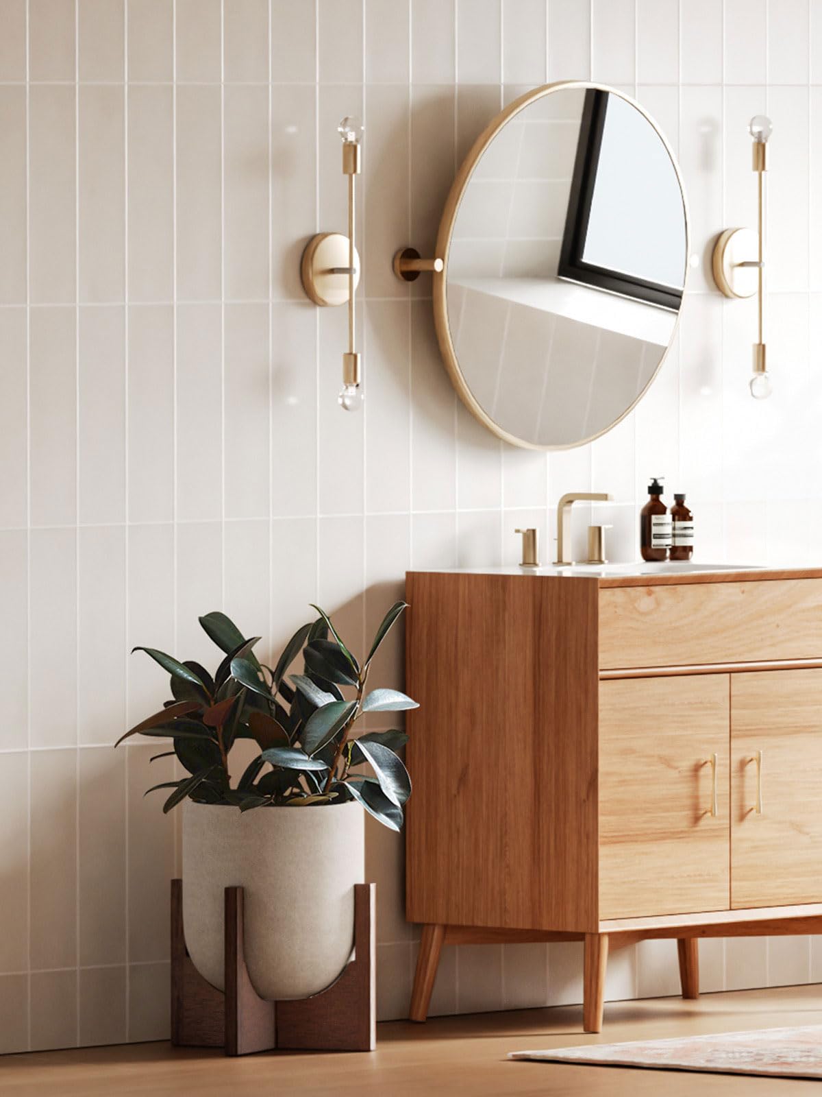 LE TAUCI ceramic planter in neutral-gray complements modern rustic décor