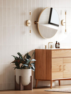 LE TAUCI ceramic planter in neutral-gray complements modern rustic décor