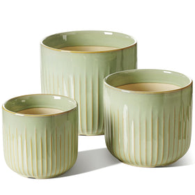 LE TAUCI ceramic planter 8.3-inch sage glaze for stylish indoor display