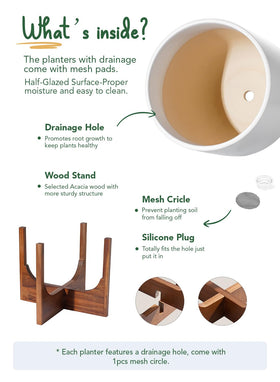 LE TAUCI drainage hole and plug included for flexible watering