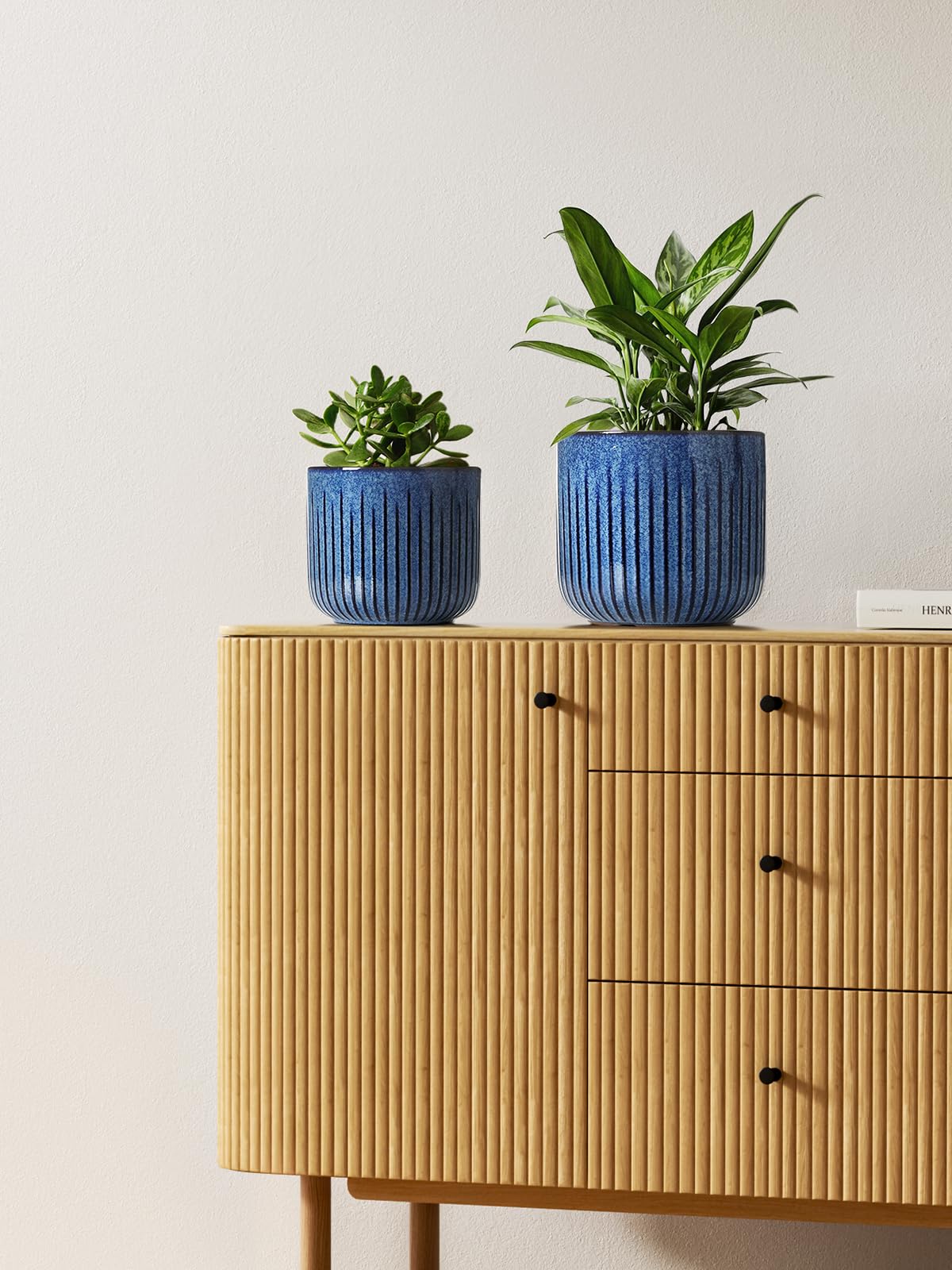 LE TAUCI Harbor Blue 5.7-inch planter with glaze for small plants