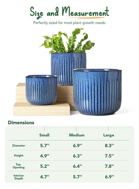 LE TAUCI Harbor Blue fluted cylinder design adds texture