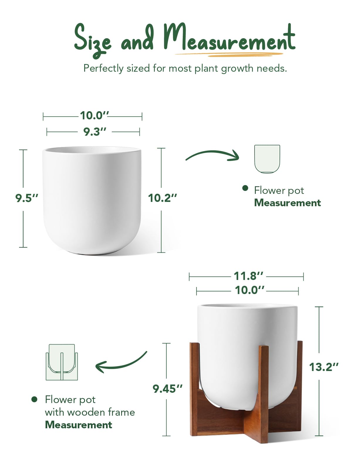 LE TAUCI mid century modern planter in home office setting