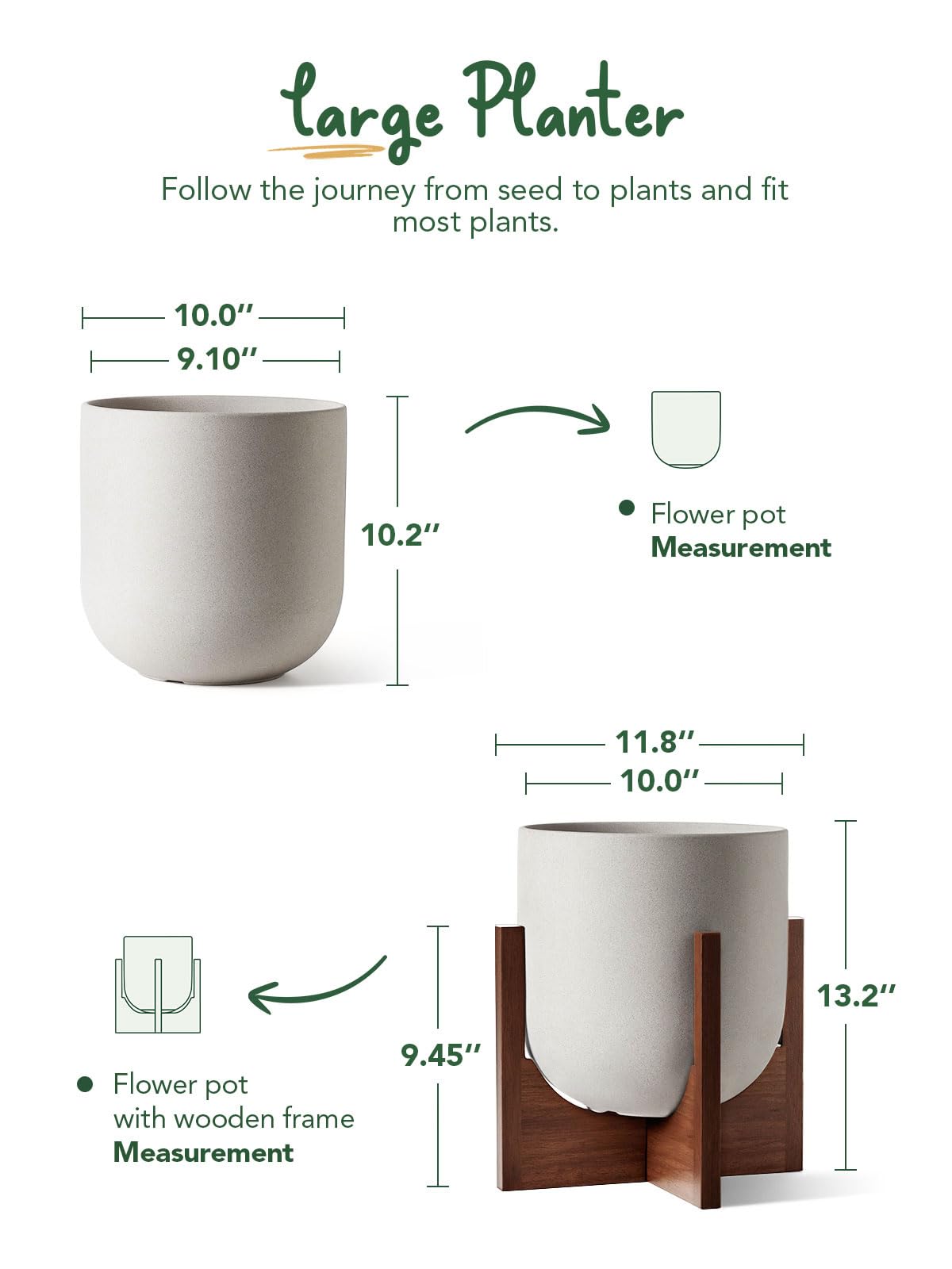LE TAUCI drainage-hole-plug included for easy water management