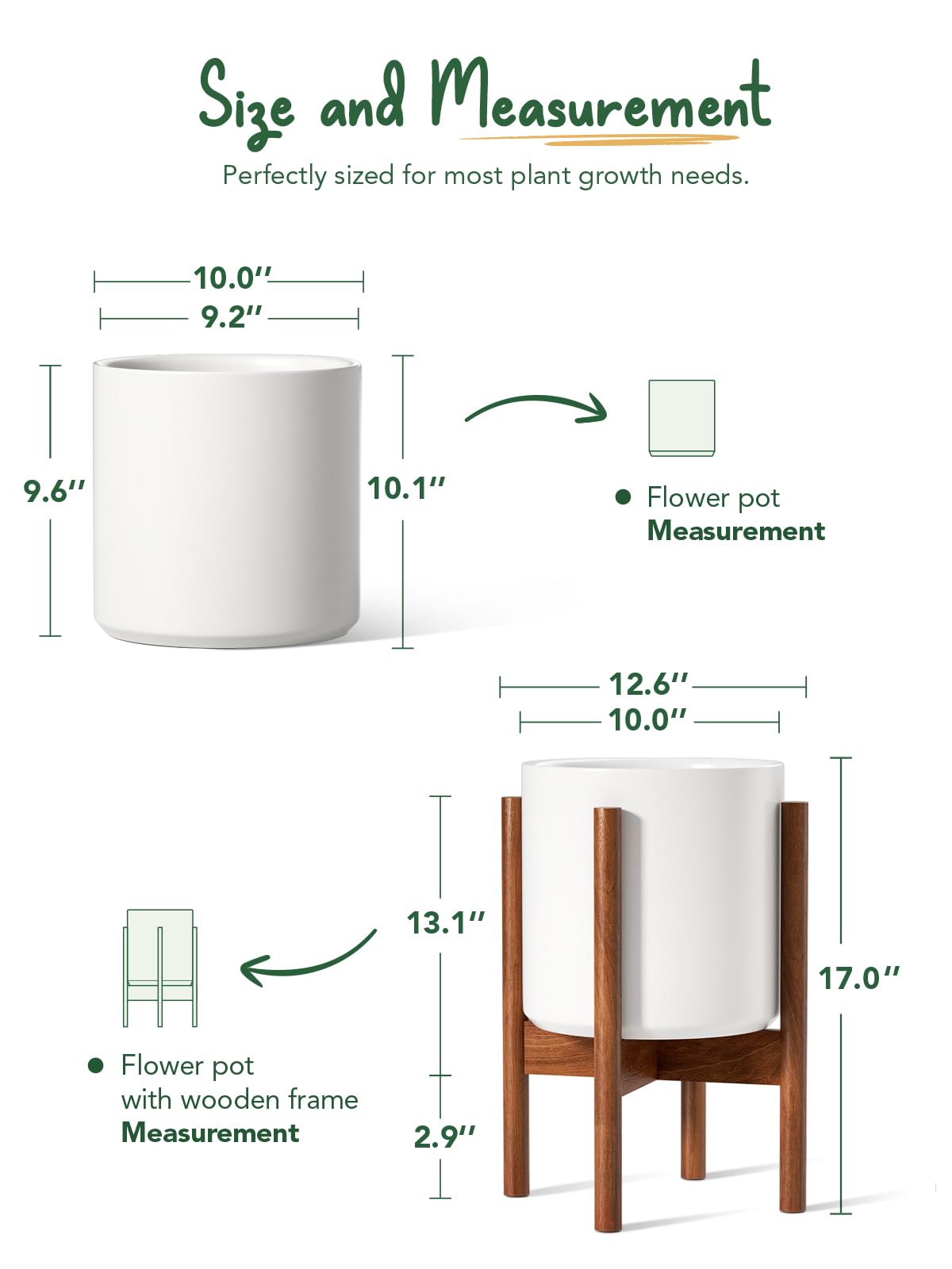 white ceramic planter suitable for a variety of greens