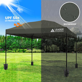 Water resistant 210D fabric canopy top with silver interior for weather protection from Leader Accessories.