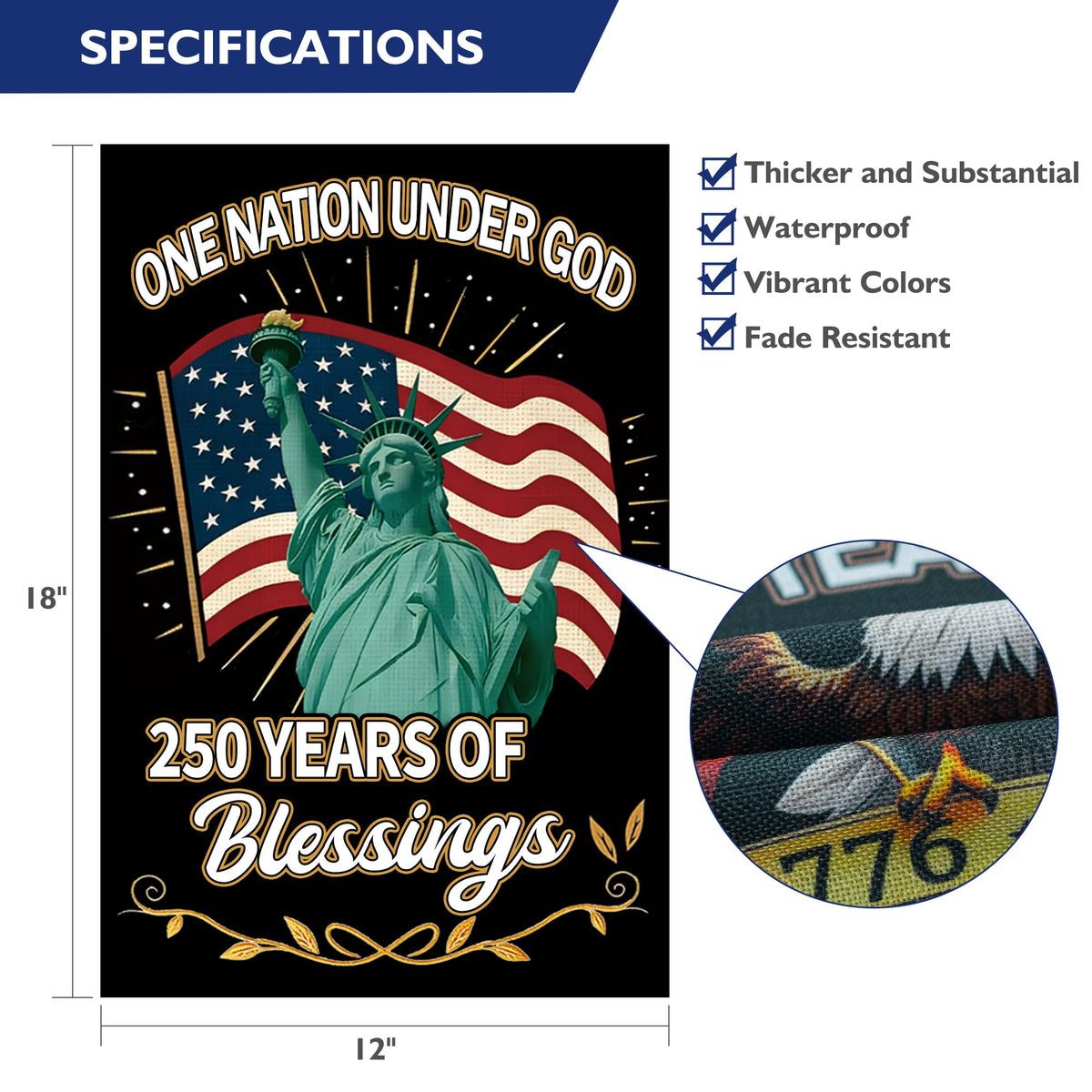 Leadinor 250th Anniversary flag back view showing double-sided design