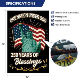 Leadinor 250th Anniversary flag back view showing double-sided design