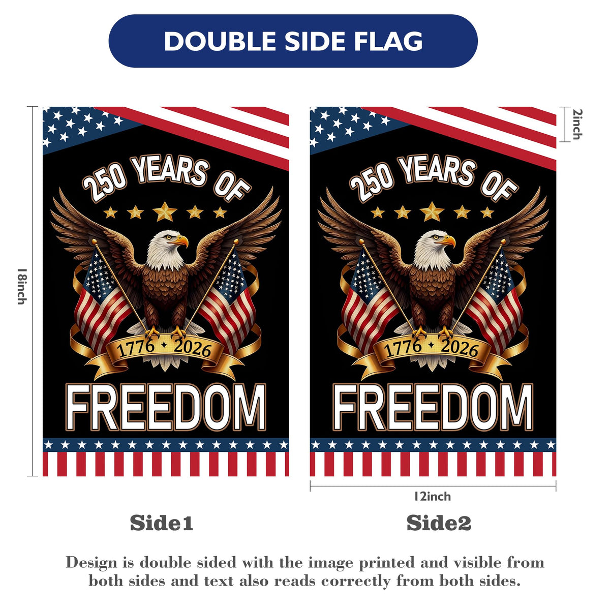 Leadinor eagle and flags design flag for outdoor display.