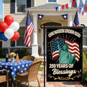Leadinor double-sided print flag remains legible outdoors