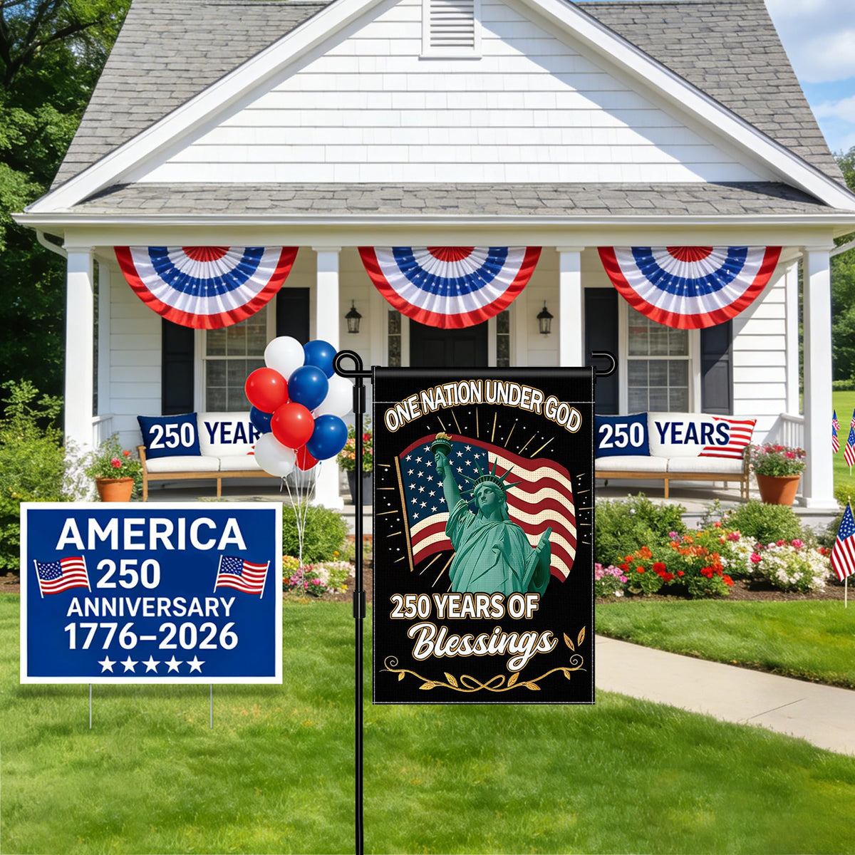 Leadinor burlap material flag built for outdoor durability