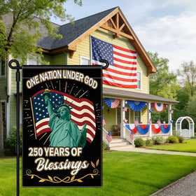 Leadinor garden flag on porch display for curb appeal