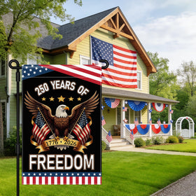Leadinor flag on patio, yard, balcony for patriotic decor.