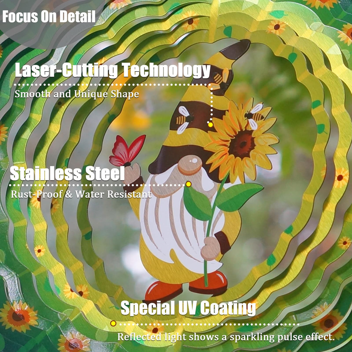 Leafcraft Weatherproof coating keeps color vivid for year-round outdoor decoration.