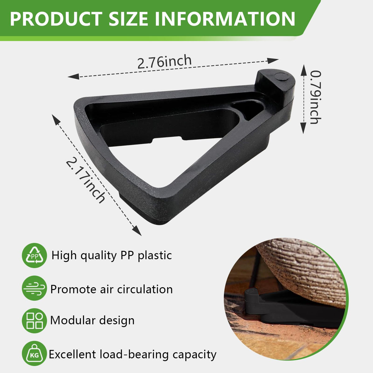 LeafLassie PP material closeup highlights durable, long-lasting plant pot feet.