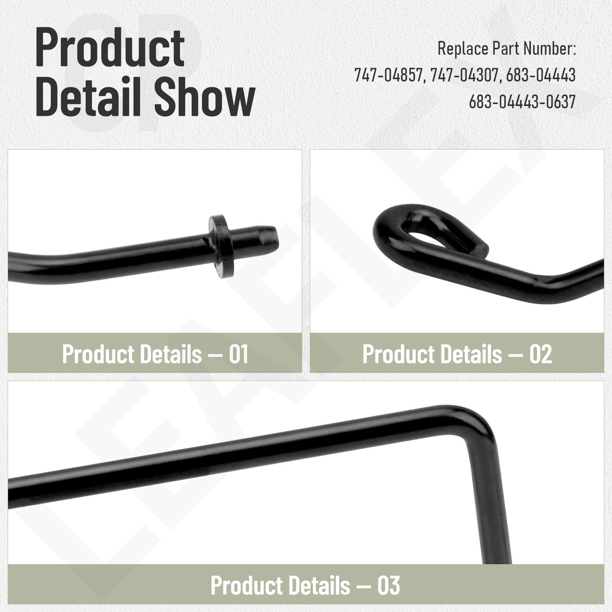 LEAFLEX belt-keeper-rod for Craftsman mowers, smooth integration.