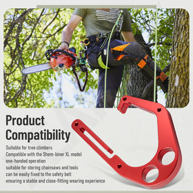 Leaflex chainsaw-inside hook design keeps heavy tools secure inside the hook