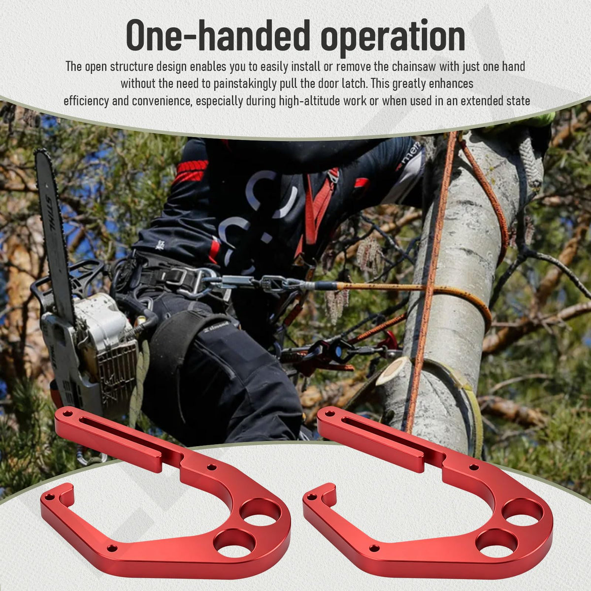 Leaflex firmly fixed sturdy hook reduces drop risk during climbs
