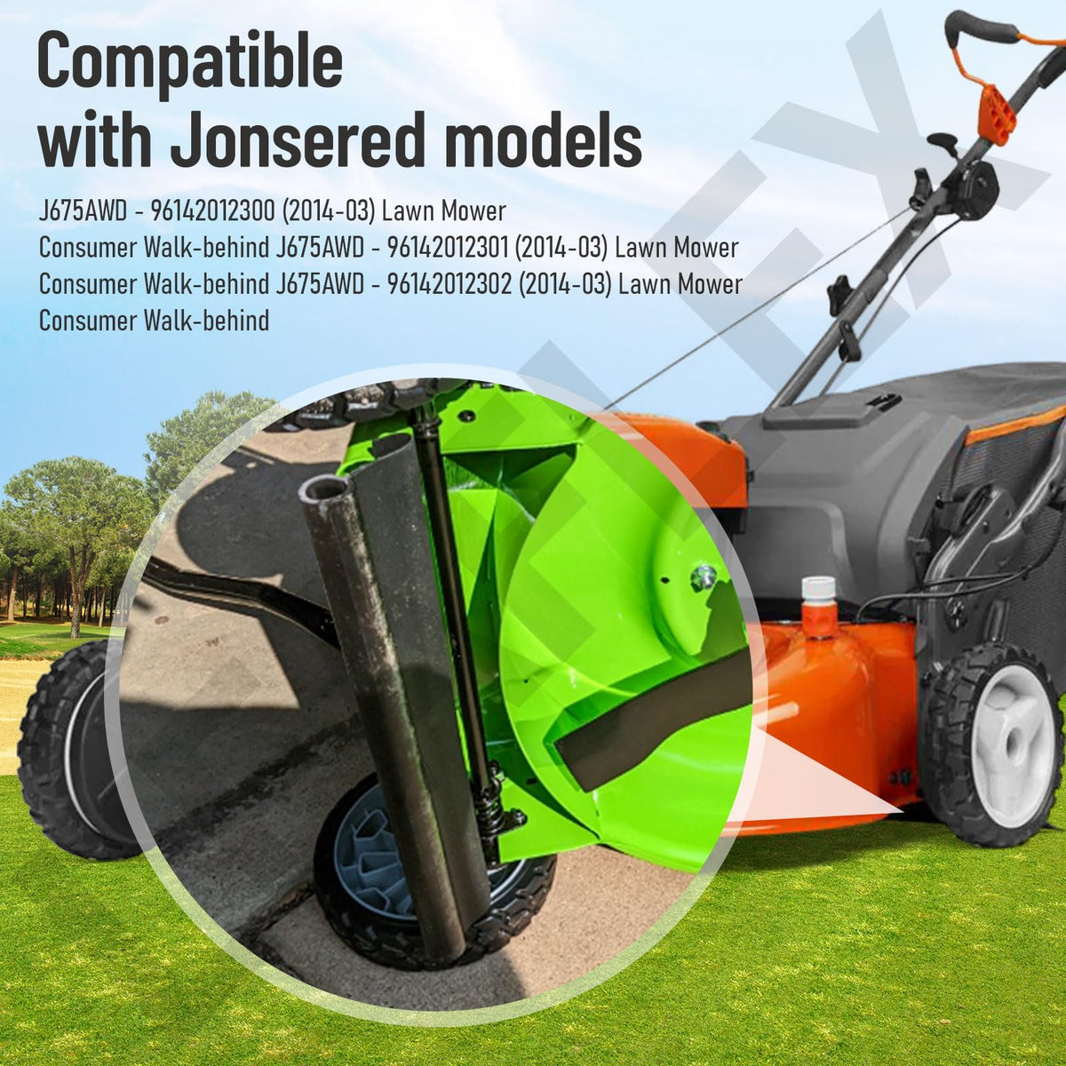 Leaflex rear skirt mounted on mower deck demonstration
