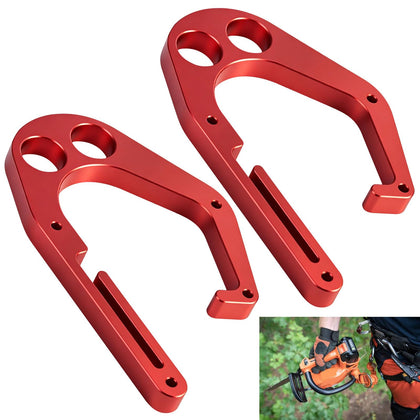 Leaflex red aluminum hook for tree climber with secure attachment during ascent