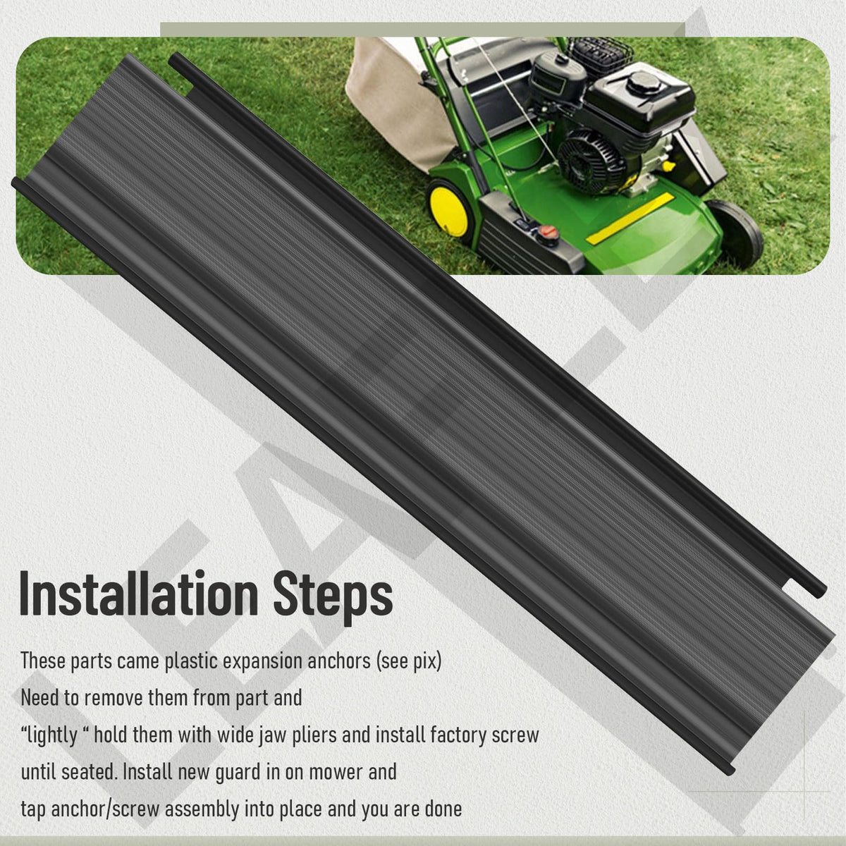 Leaflex shield flap dimensions upper and lower on guide diagram.