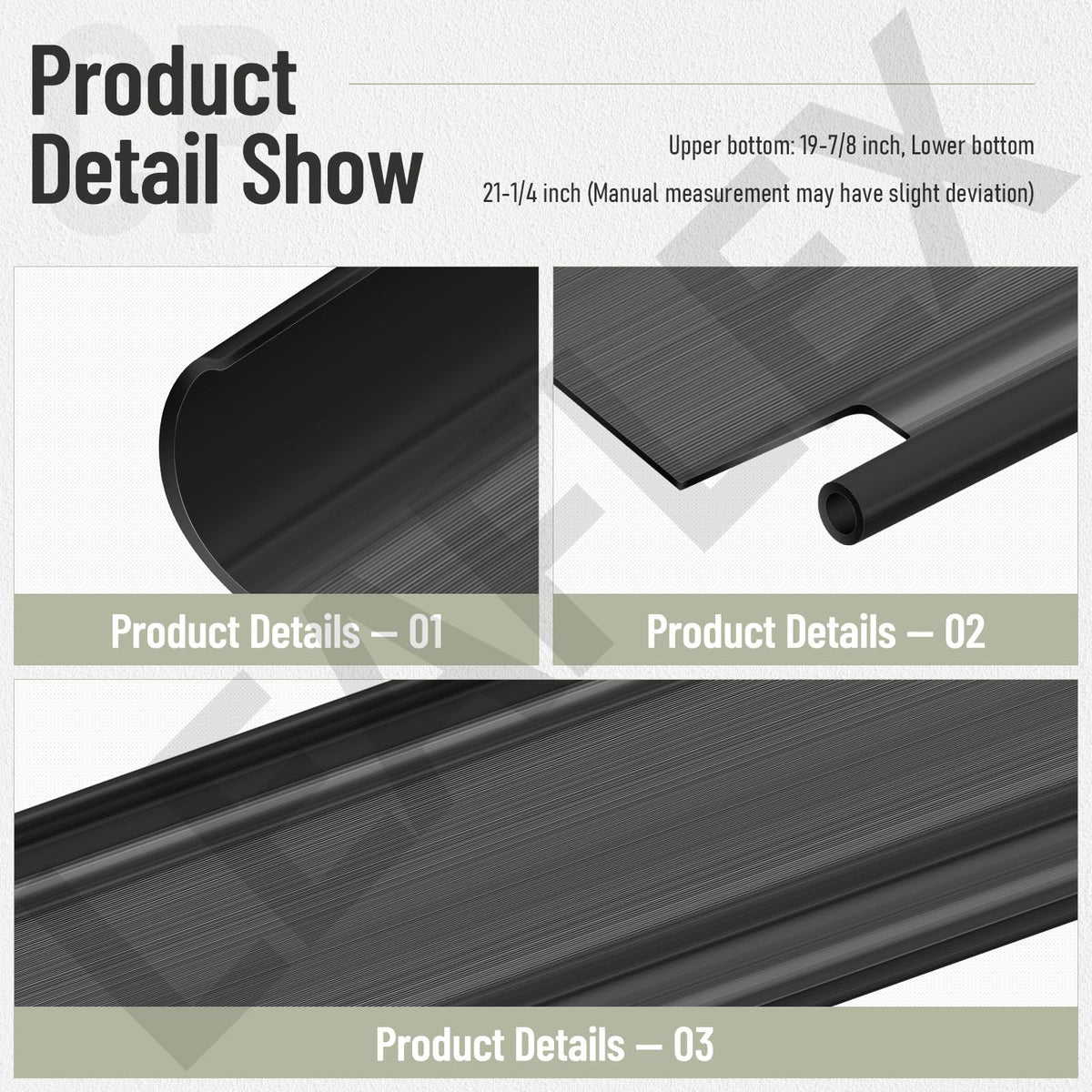 Leaflex trailing shield flap installed on deck demonstrates easy replacement for a damaged guard.