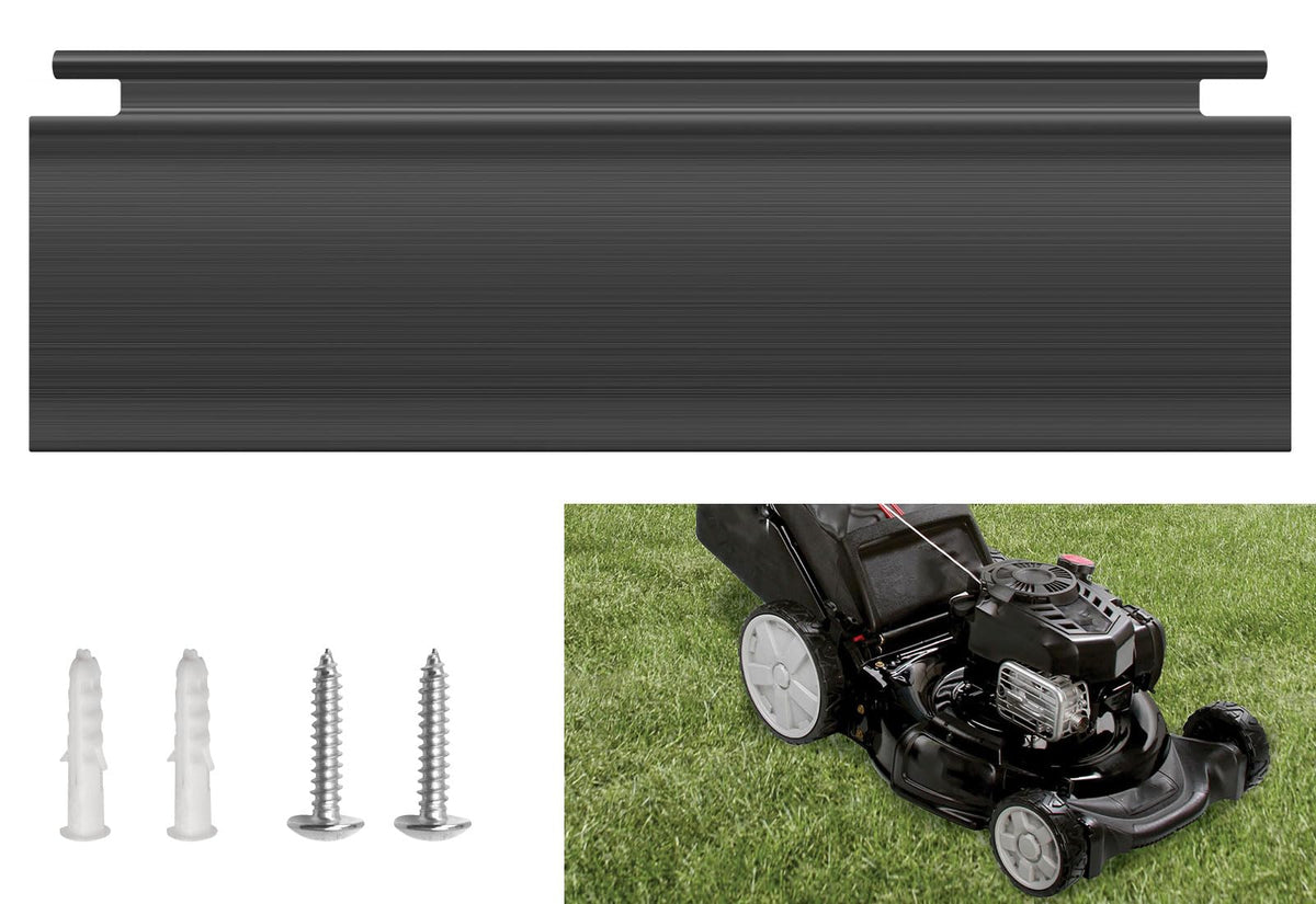 Leaflex trailing shield flap on a Toro 21-inch deck keeps grass away.