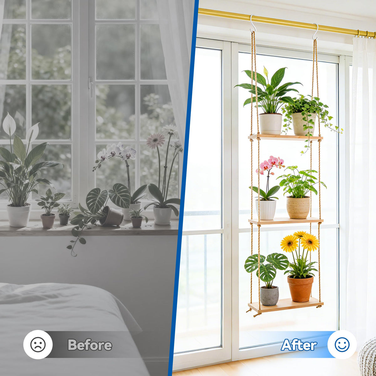 Leafory 3-tier unit elevates plants while keeping counters clear and rooms airy