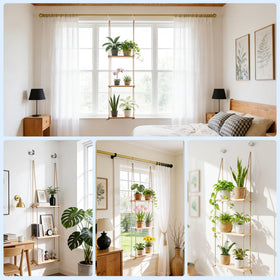 Leafory durable pine and hemp rope create a rustic, inviting focal point