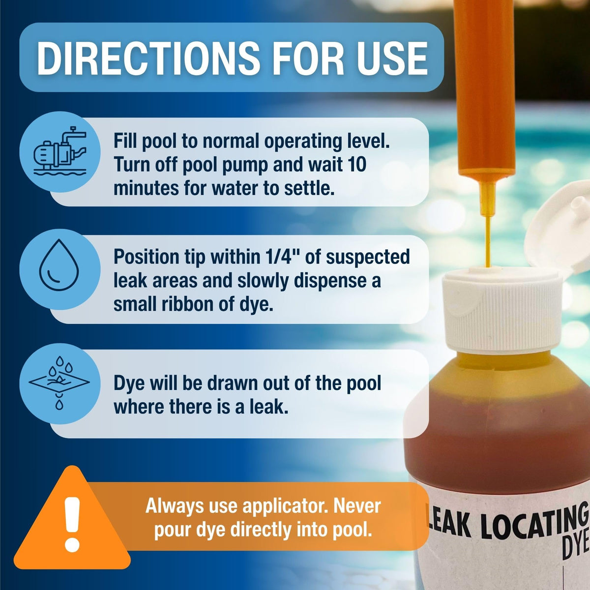Leakmaster 8 oz dye refill bottle for multiple tests.