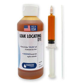 Leakmaster pool leak-detection kit dye visible underwater.