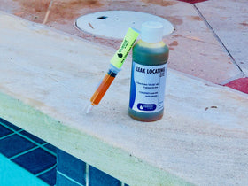 Leakmaster six-inch needle enables precise dye placement with minimal water disturbance.