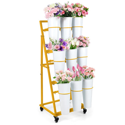 LEALIBAUSS 3ft flower display stand highlights blooms with a space-saving, tiered design.