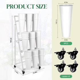LEALIBAUSS mobile flower cart with wheels and brakes for easy repositioning