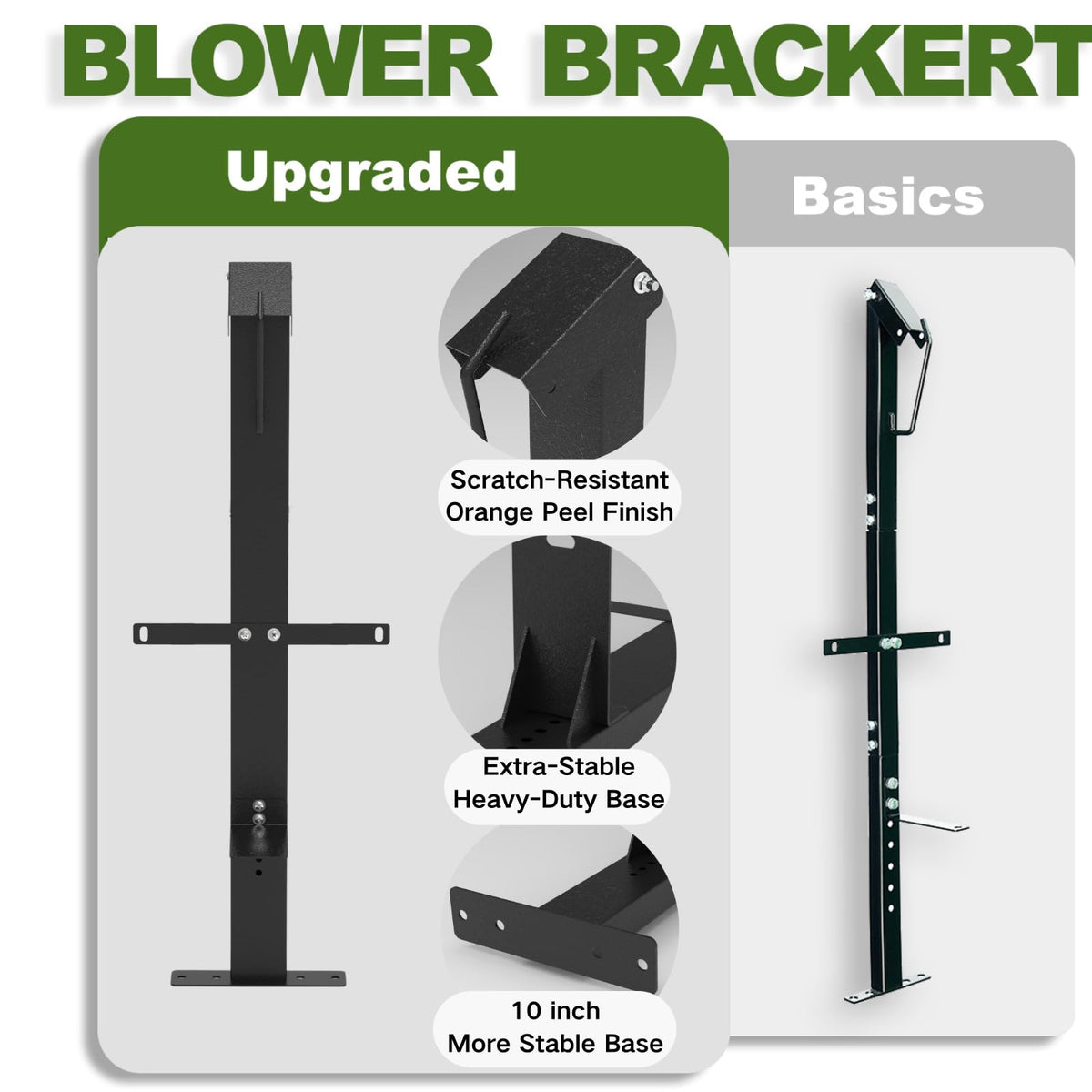 Leanaco blower rack steel construction with rust-resistant coating promises enduring durability.