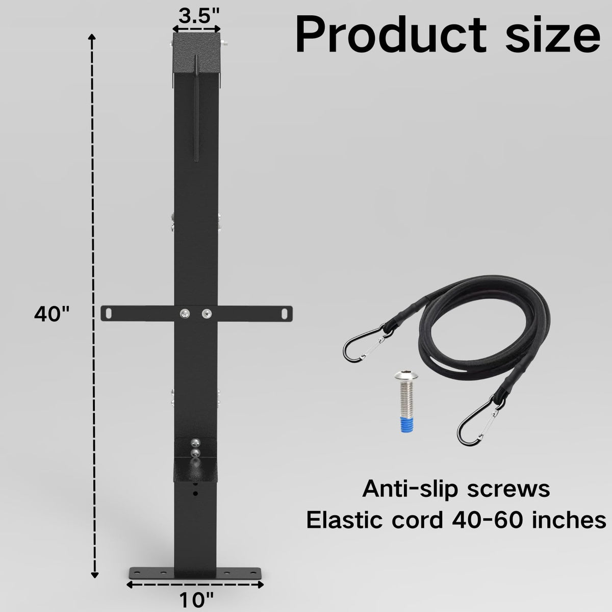 Leanaco blower rack trailer elastic straps provide vibration dampening for quieter transport.
