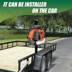 Leanaco heavy-duty rack on an open trailer keeps tools accessible and visible.