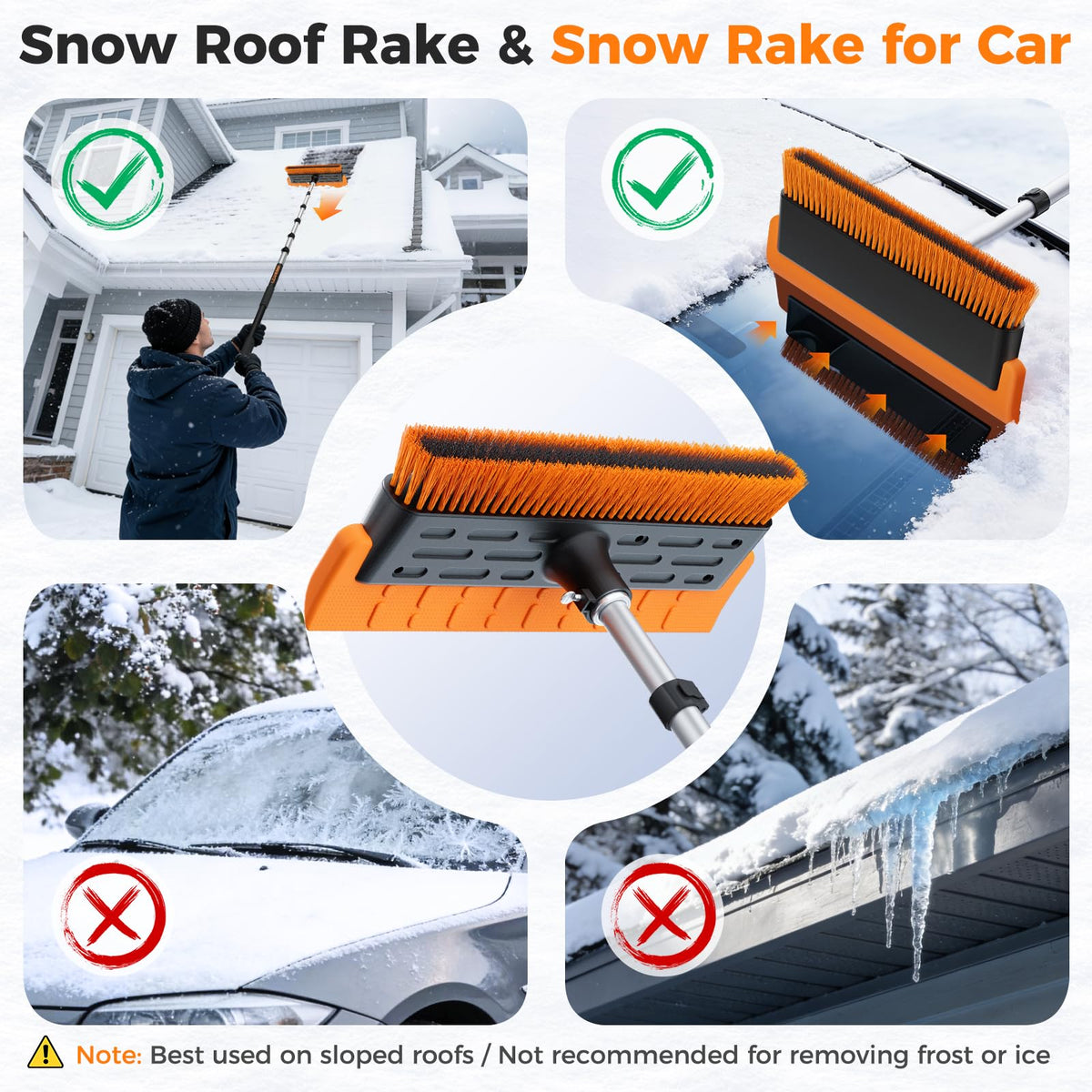 Leanaco reinforced roof rake head with integrated protector for durability