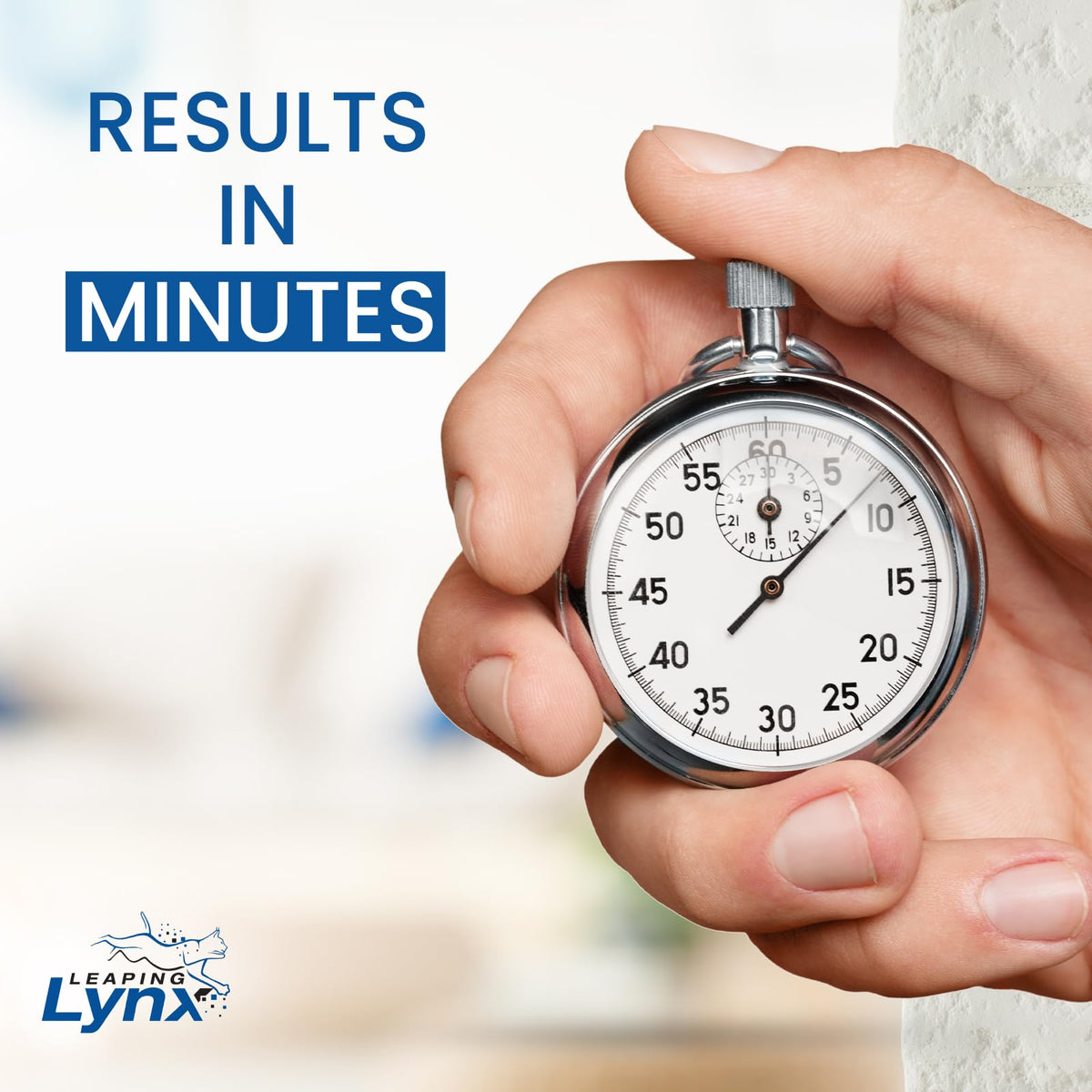 Leaping Lynx sample vial included for precise home sampling