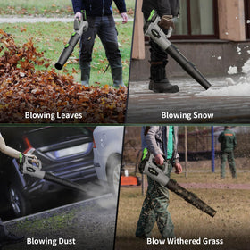 Lightweight LEAPUL leaf blower at 4 lbs enables comfortable one-handed operation