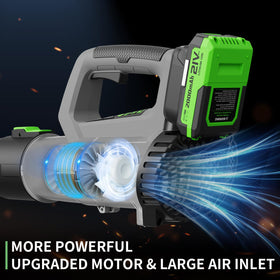 Turbo motor on LEAPUL leaf blower delivering strong airflow for stubborn debris