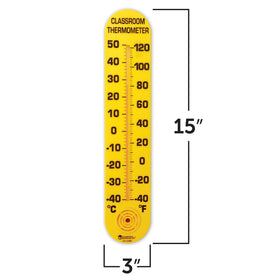 Learning Resources Classroom Thermometer is suitable for indoor and outdoor use.