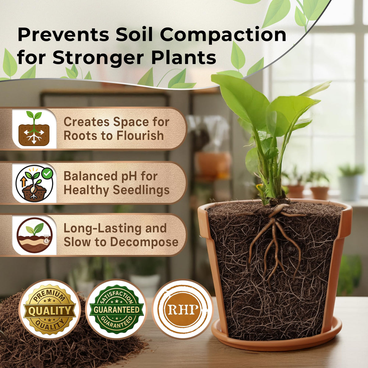 Leaves and Soul resealable bag keeps coco coir fresh after use