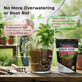 Leaves and Soul coco coir being mixed into potting soil for better growth