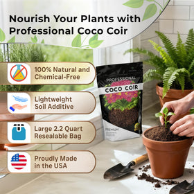 Leaves and Soul coco coir soil additive shows moisture balance for drainage