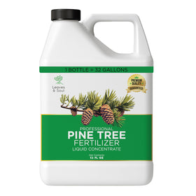 Leaves and Soul Pine Tree Fertilizer bottle pouring for quick root uptake