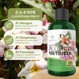 Leaves and Soul outdoor plumeria care with fast-acting liquid fertilizer